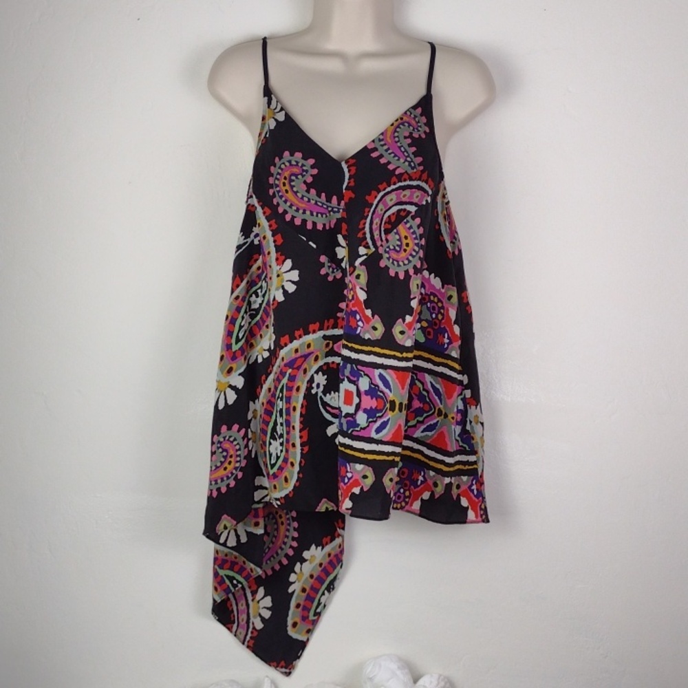 🌻3 for $15 HD in Paris Black & Colorful Paisley Multicolor Asymmetric Camisole